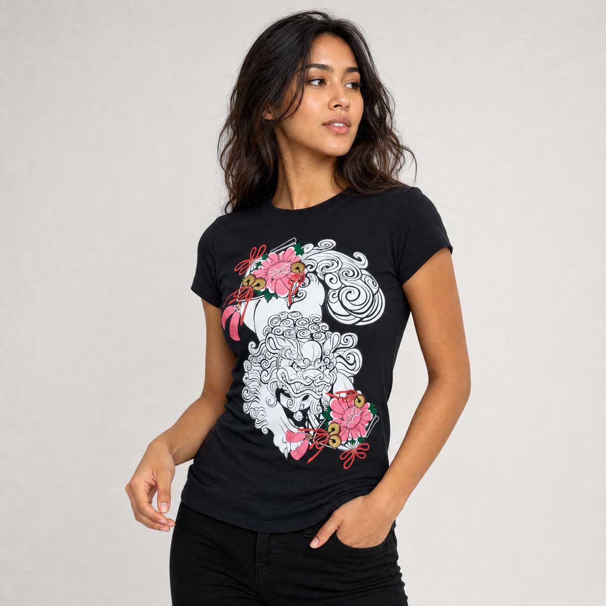 playera negra de mujer