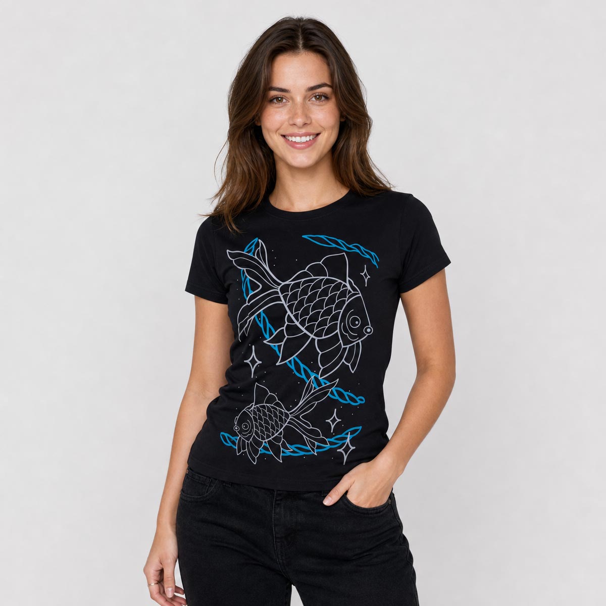 playera negra de mujer