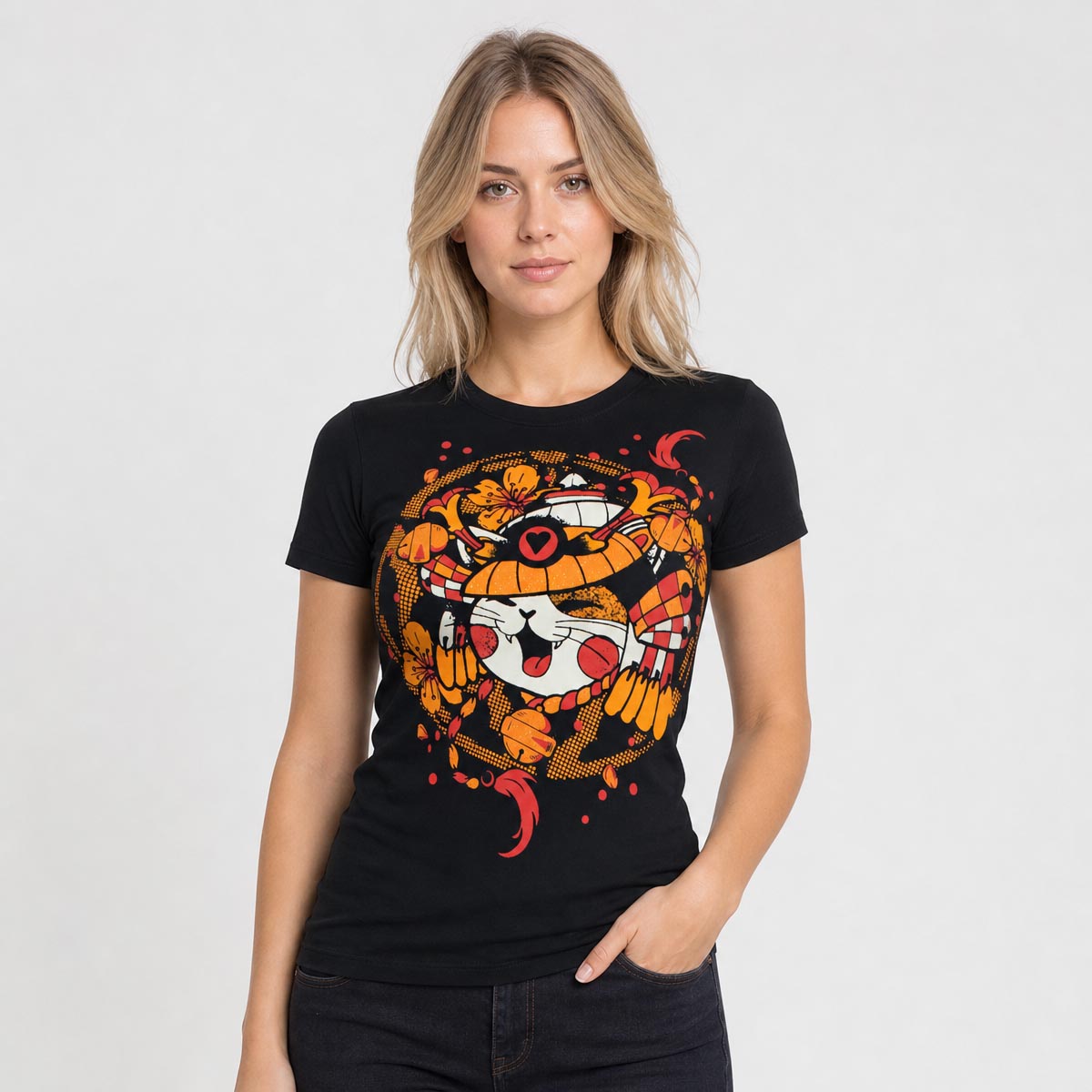 playera negra de mujer