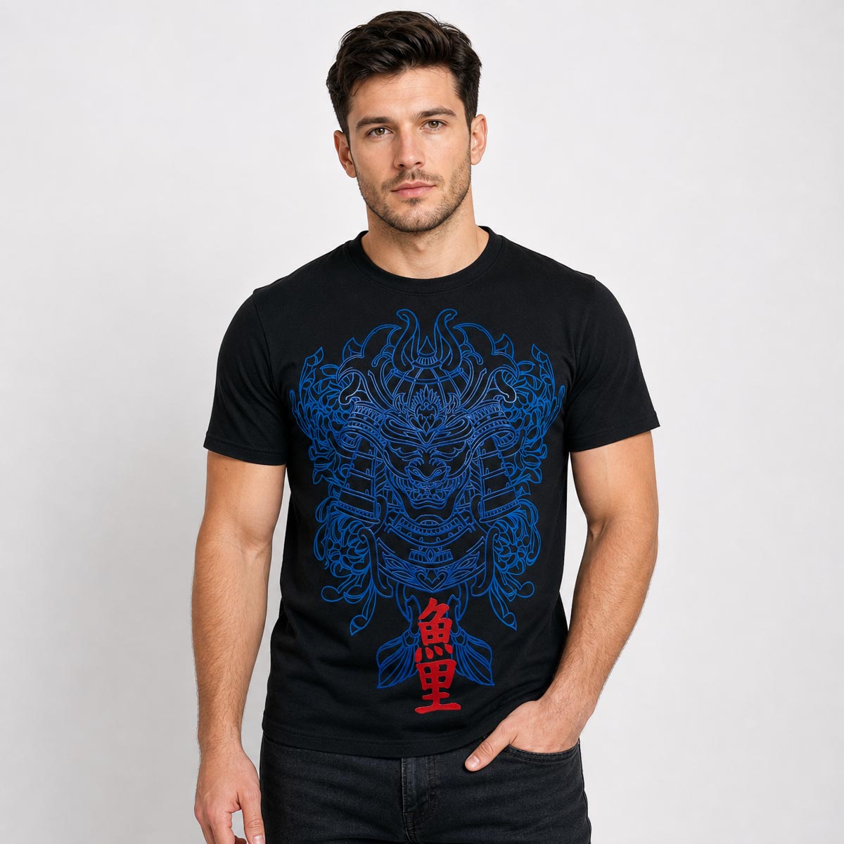 playera negra de hombre