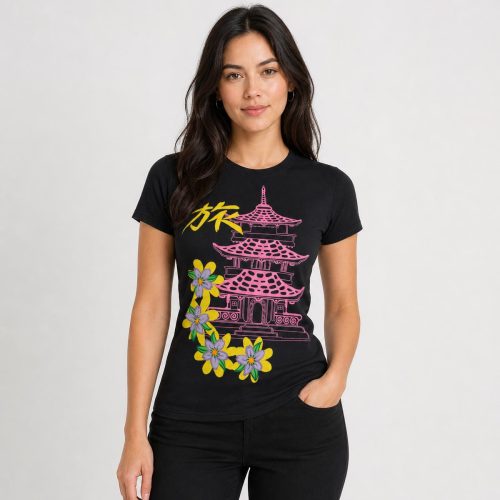 playera negra de mujer