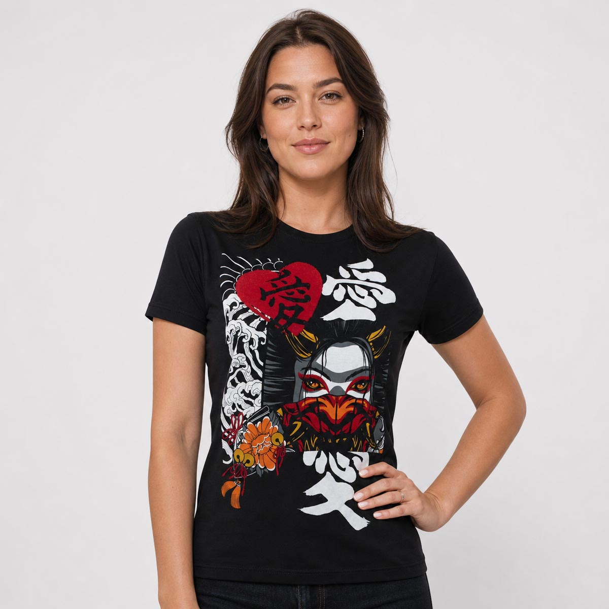 playera negra de mujer
