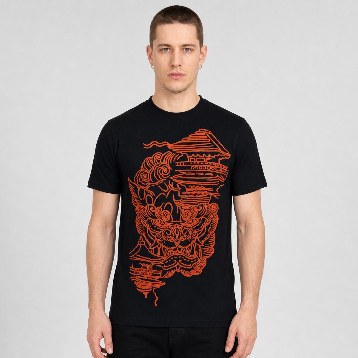 playera negra de hombre