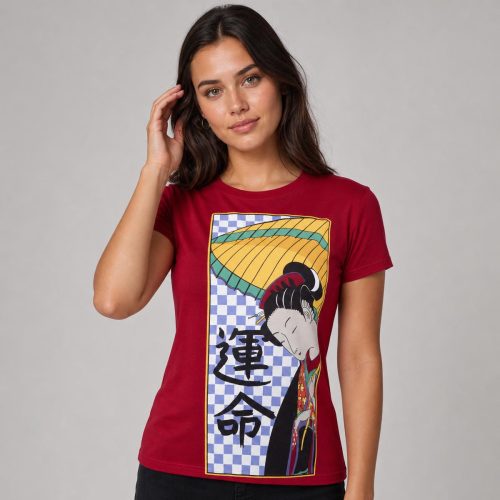 playera roja de mujer