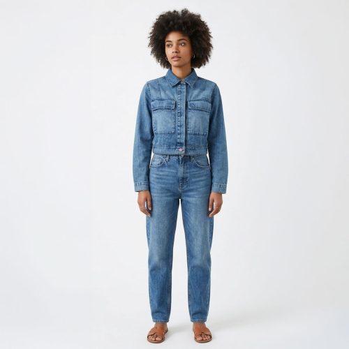 chamarra de mezclilla para mujer, ropa urbana